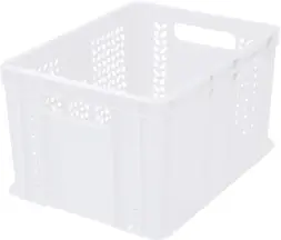 Ящик пластиковый перфорированный, 400×300×230 мм, 21.6 л, белый [703.01.01 м]