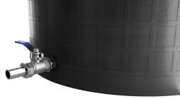 Бочка пластиковая садовая с краном 3/4&quot; из латуни для дождевой воды и полива, 150л, черный [342]