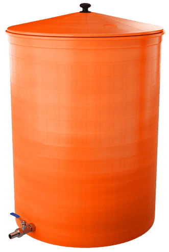 Бочка пластиковая садовая с краном 3/4&quot; из латуни для дождевой воды и полива, 150л, терракотовый [352]