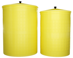 Бочка пластиковая садовая для дождевой воды и полива, 300л, желтый [371]