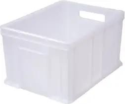 Ящик пластиковый сплошной, 400×300×230 мм, 21.6 л, белый [703.03.01 м]