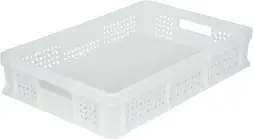 Ящик пластиковый перфорированный, 600×400×120 мм, 22 л, синий [704.01.01 м]