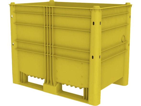 Крупногабаритный сплошной пластиковый контейнер EcoLine, 1200х800х950 мм, желтый [EcoLine-650] 