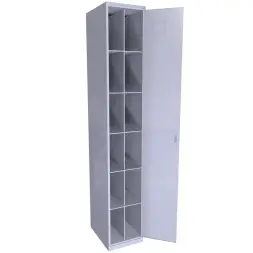 Металлический шкаф ХПГ 12 для СИЗ и противогазов 1870х380х500 мм с дверью Светло-серый