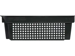 Ящик пластиковый перфорированный, 600x400x200 мм, 48 л, черный [102-У]