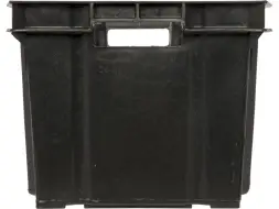 Ящик пластиковый перфорированный, 540x360x260 мм, 38 л, черный [105]