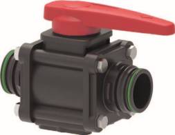 Кран шаровый G3 2-ходовой со стяжными болтами T9M пластик Италия