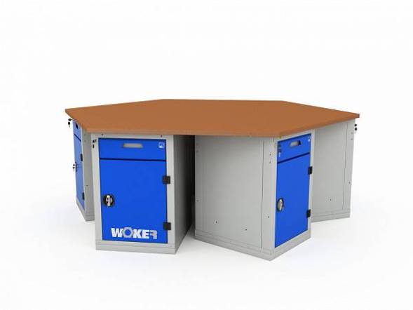 Верстак ДВК с 6 тумбами WOKER PRO 6002.2500