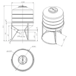 Емкость ФМ 500 л под плотность до 1,5 г/см3 белая в обрешетке