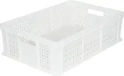 Ящик пластиковый сплошной, 600x400x180 мм, 35 л, белый [706.02.01 м]