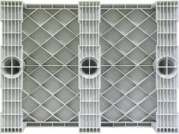 Паллет (поддон) пластиковый сплошной на 3-х полозьях, 800x600х150 мм, серый [TR 680]