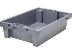 Ящик пластиковый со сплошными стенками и дном, 600х400х150 мм, серый [225]