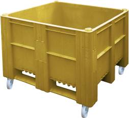 Крупногабаритный пластиковый контейнер сплошной на колесах BoxPallet, 1200х1000х900 мм, желтый [11-100-WA ACE (Вар.1)]