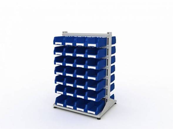 Стеллаж для пластиковых лотков ДВК SORTEX двухсторонний 1500x1000x800.03