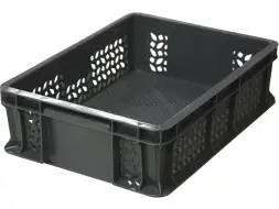 Ящик пластиковый перфорированный, 400×300×120 мм, 10.6 л, зелёный [701.01.02]