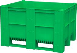 Крупногабаритный пластиковый контейнер сплошной BoxPallet, 1200х1000х740 мм, зеленый [10-100-ОА-ACE]
