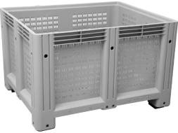 Крупногабаритный перфорированный пластиковый контейнер на ножках D-Box 1210 P, 1200x1000x760 мм, серый [D-Box 1210 P (760) серый] 