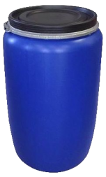 Бочка пластиковая с крышкой и металлическим обручем, 127 л, 390 мм, синий [БП127.02/15]
